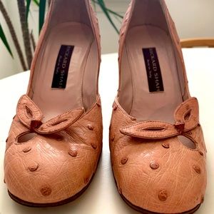 Rickard Shah Ostrich Leather Pumps
